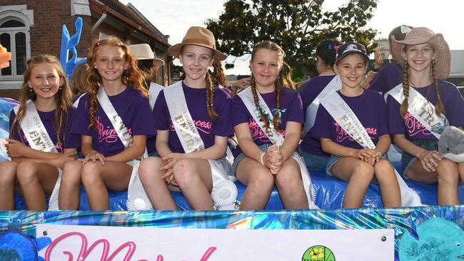 Six of the 12 entrants in the Maraka Princess competition. Photographs from the Maraka Festival Street Parade around the Ingham central business district on Saturday. In an ‘Under the Sea’-themed celebration of all things Hinchinbrook, school students, community organisations, emergency responders and contestants vying for the prized Queen and Princess titles paraded around Rotary Park in the centre of the town. Picture: Cameron Bates