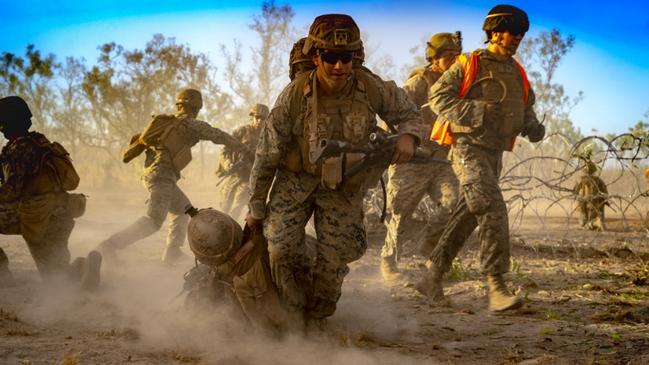 US Marines training at Mount Bundey Training Area in 2020. Picture: Cpl. Lydia Gordon.