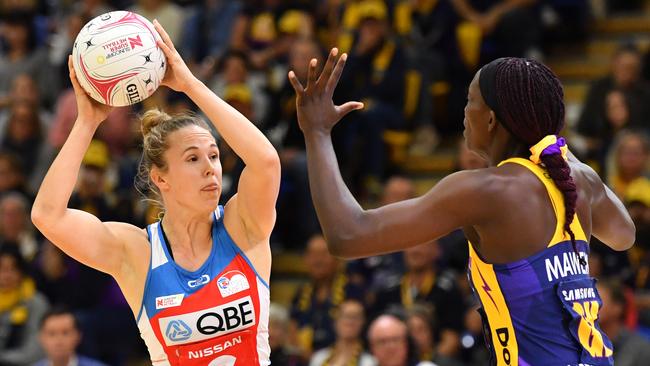 Swifts centre Paige Hadley’s battle against Kate Maloney will be one to watch. Picture: AAP