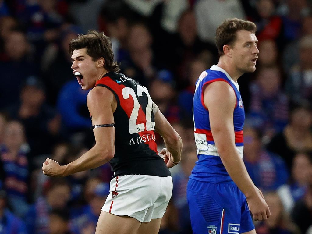 Sam Durham celebrates a goal. (Photo by Michael Willson/AFL Photos via Getty Images)