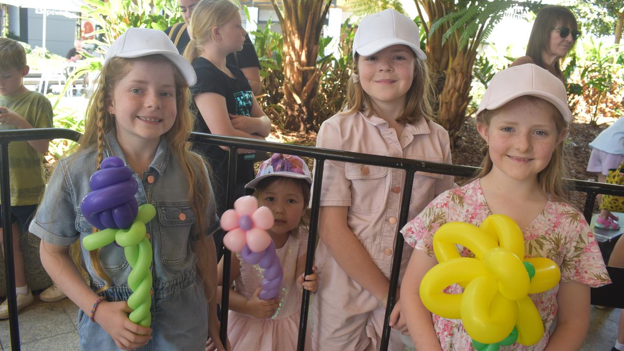 Brielle Schloss, Emelia Schloss, Miranda Hutchison and Ashlyn Schloss at Spring Vibes at the Nicholas Street Precinct, Ipswich. Photos: Georgie Walker