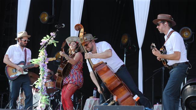 Sierra Ferrell jams with her band on stage. Picture: Mike Dugdale