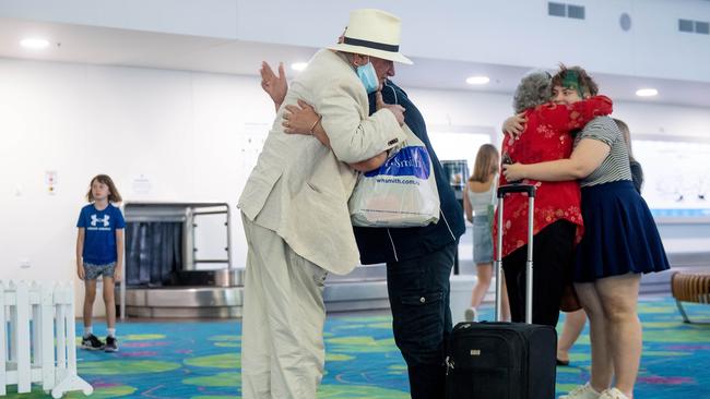 The first flights direct from Melbourne in months have touched down in Darwin after restrictions on quarantine were relaxed at midday. Picture: Che Chorley