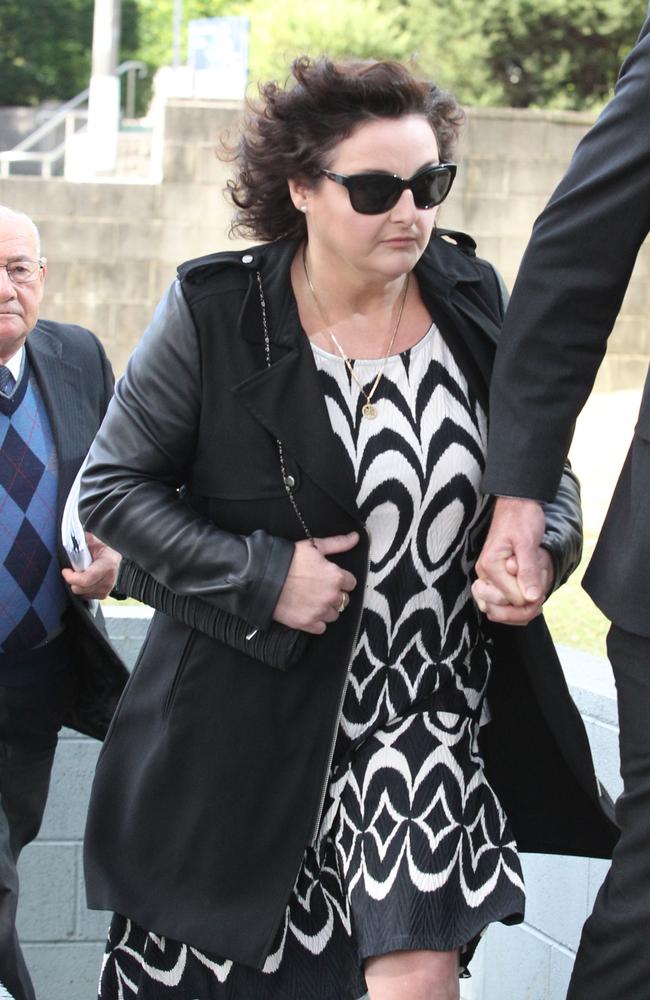 Julie Goodwin (centre) at Gosford Local Court on Friday after pleading guilty to mid-range drink driving. Picture: Mark Scott