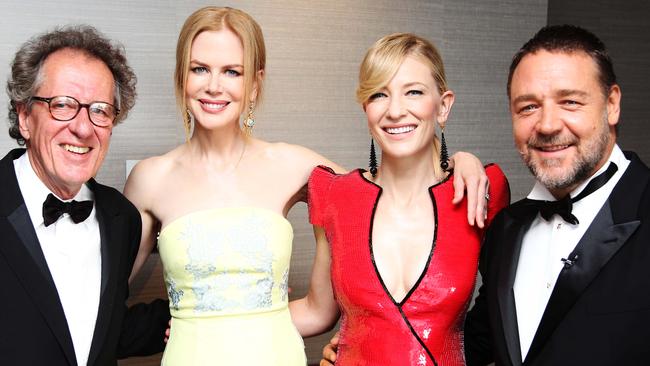 Geoffrey Rush, Nicole Kidman, Cate Blanchett and Russell Crowe - 2013 AACTA Awards at The Star in Sydney.