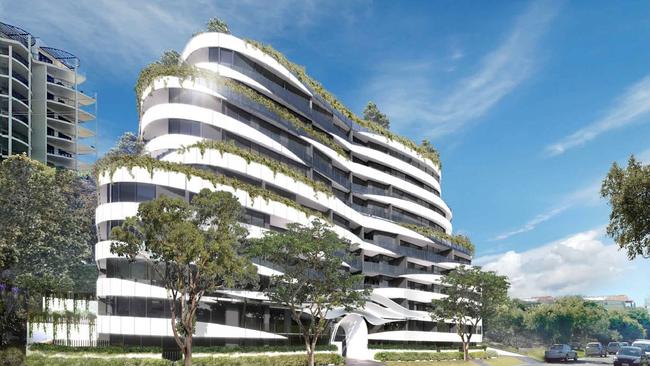 A modern apartment complex would replace four houses on Pearl St, Tweed Heads.