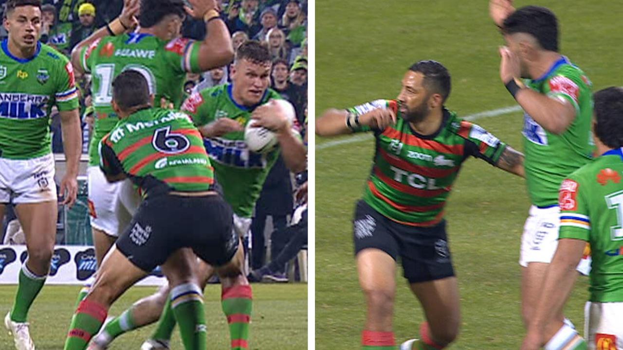 Benji Marshall played the rule to perfection to rob the Raiders of a try.