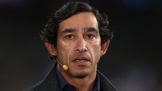 SYDNEY, AUSTRALIA - SEPTEMBER 16: Channel 9 commentator and former player Johnathan Thurston is seen before the NRL Semi Final match between the Parramatta Eels and the Canberra Raiders at CommBank Stadium on September 16, 2022 in Sydney, Australia. (Photo by Mark Kolbe/Getty Images)