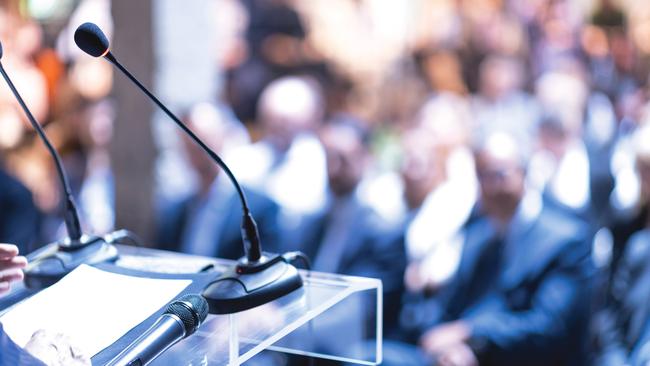 The fear of delivering a speech in front of a live audience is about vulnerability. It’s the fear of making a fool of yourself. Picture: istock