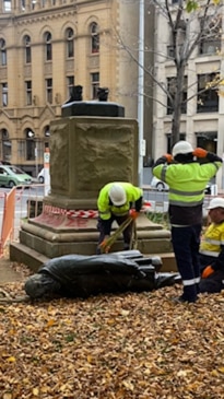 Crowther statue toppled