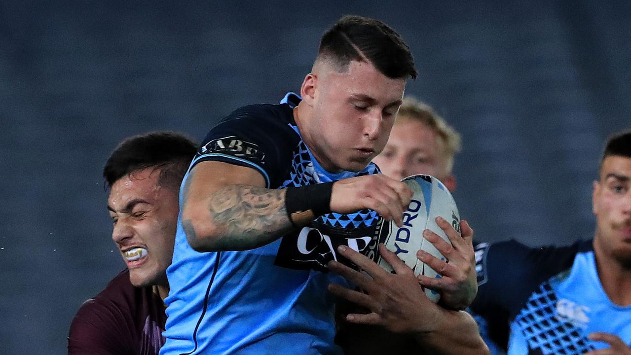 Bronson Xerri in action during the 2018 Under 18's Origin game between Queensland and NSW at the MCG in Melbourne. Picture: Adam Head