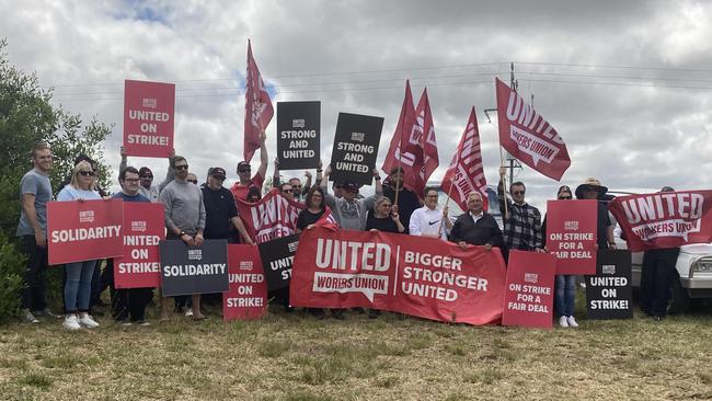 Almost all of the 100-strong Mount Gambier Prison workforce took part in the strike. Picture: Arj Ganesan