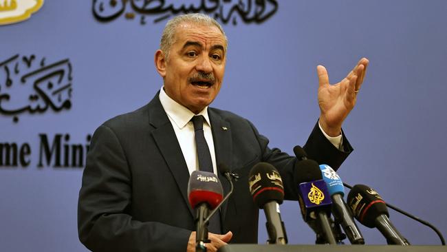 Palestinian Prime Minister Mohammad Shtayyeh speaks during a press conference after several key donor countries halted funding to the United Nations Relief and Works Agency for Palestine Refugees. Picture: AFP