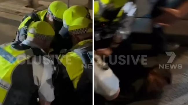 A video of Latrell Mitchell's arrest which saw up to four police officers holding him down.