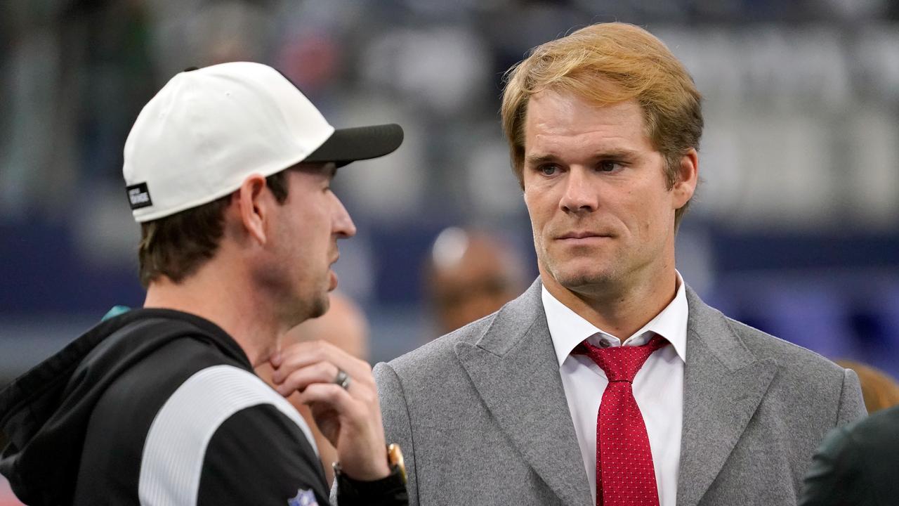 Former NFL player Greg Olsen (R) has transitioned well into TV analysis. (Photo by Sam Hodde/Getty Images)