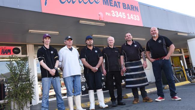 The Pearce's Meat Barn team. Ian Pearce is on the far right. Picture: Alex Treacy