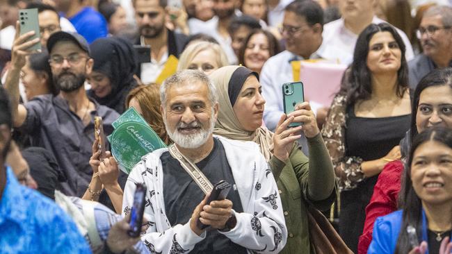 SYDNEY, AUSTRALIA. NewsWire Photos. FEBRUARY 21, 2025. Federal Minister Tony Burke at the citizenship ceremony at Sydney Olympic Park. Picture: NewsWire / Jeremy Piper