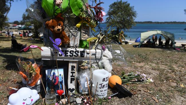 A memorial for Jesse Vilkelis-Curas, 24 at Shaws Bay, Ballina.