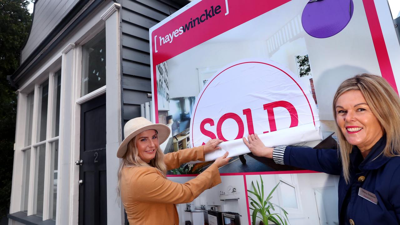 Hayeswinckle, East Geelong agent Tiffany Simpson (right) is seeing more optimism among first-home buyers like Zoe Trezise, who bought her first property several years ago.