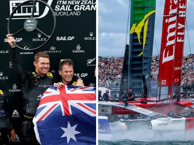 Australia celebrate winning SailGP Auckland.