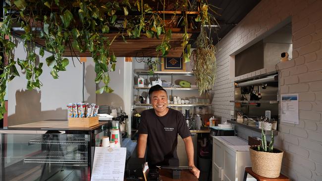 Longstanding food stall Kudo Bros has found its forever home at Robina. Kei Kudo at his new cafe. Picture Glenn Hampson