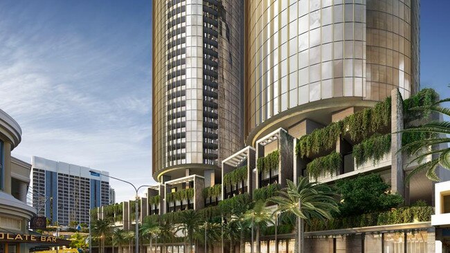 Artist Impressions of a supertower planned for central Surfers Paradise by developer Australian Executor Trustees Limited Surfers Pardise.