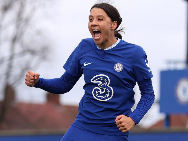 Sam Kerr has been named in Chelsea’s Champions League squad. Picture: Getty Images