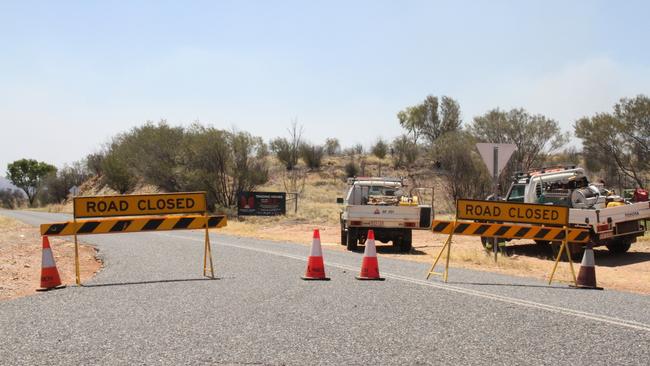 Standley Chasm, west of Alice Springs on Larapinta Dr, is shut as of January 31, 2025 due to a bushfire, with no reopening date set. Picture: Gera Kazakov