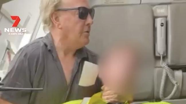 Passenger Barry Clark tackled a man who allegedly tried to take a gun onto a commercial flight in Melbourne. Picture: Supplied/7News