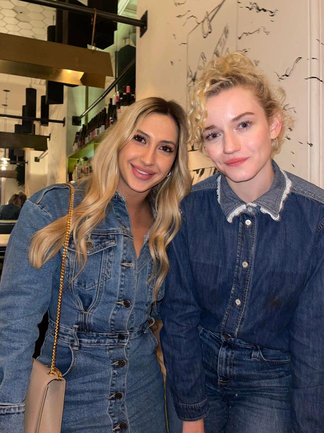 Ozark star Julia Garner pictured with Adelaide fan Kerrie Papageorgiou at Golden Boy on Friday night. Picture: Supplied