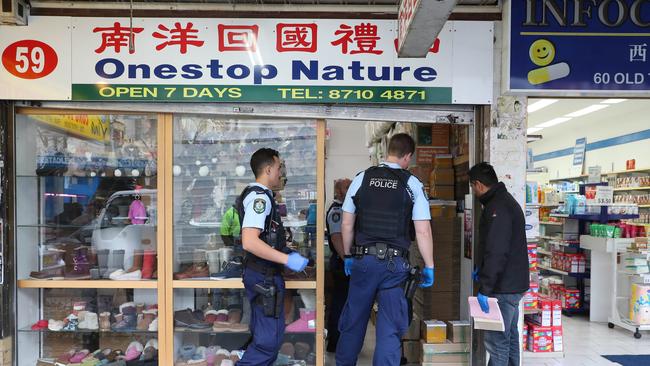 Police seized 4000 tins at Mrs Ke’s shop. Picture: David Swift.