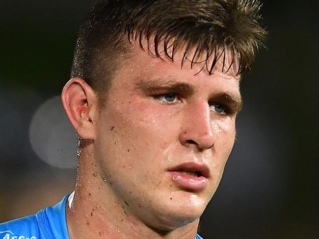 TOWNSVILLE, AUSTRALIA - APRIL 21:  Jai Arrow of the Titans looks dejected after losing  the round seven NRL match between the North Queensland Cowboys and the Gold Coast Titans at 1300SMILES Stadium on April 21, 2018 in Townsville, Australia.  (Photo by Ian Hitchcock/Getty Images)