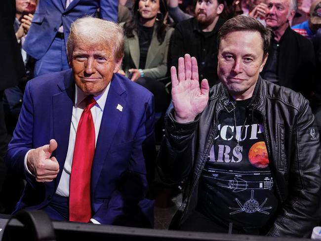 NEW YORK, NEW YORK - NOVEMBER 16: President-elect Donald Trump and Elon Musk pose for a photo during the UFC 309 event at Madison Square Garden on November 16, 2024 in New York City. (Photo by Jeff Bottari/Zuffa LLC)