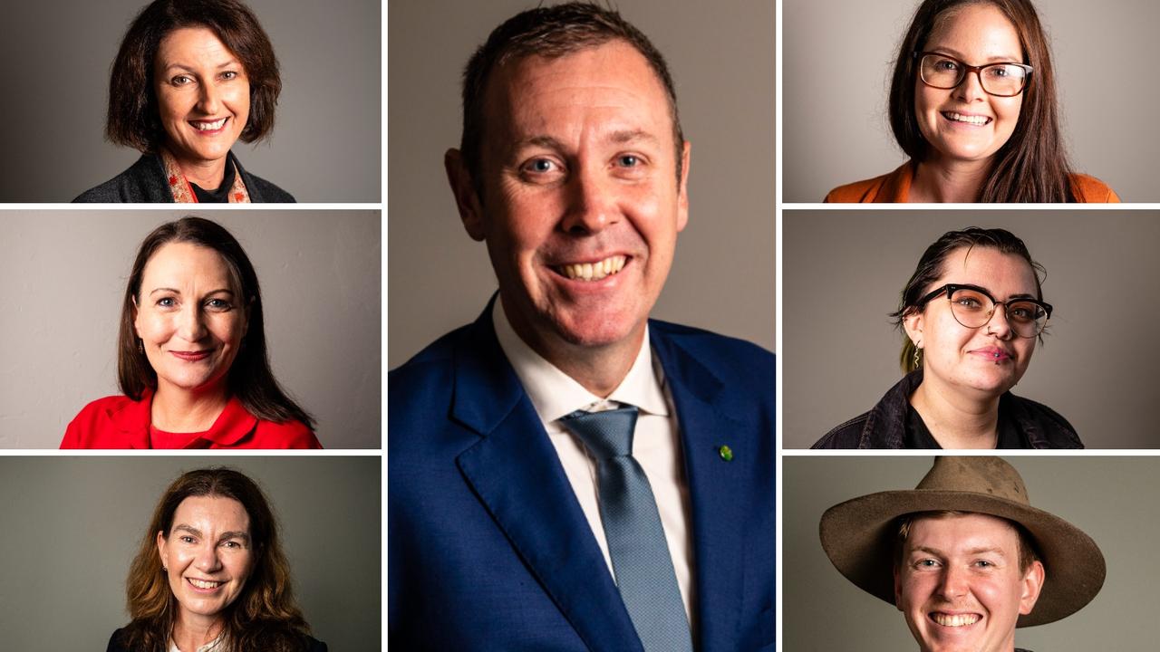 Clockwise from top-left: Kirstie Smolenski, Garth Hamilton, Melissa Bannister, Mickey Berry, Ryan Otto, Suzie Holt, Gen Allpass.