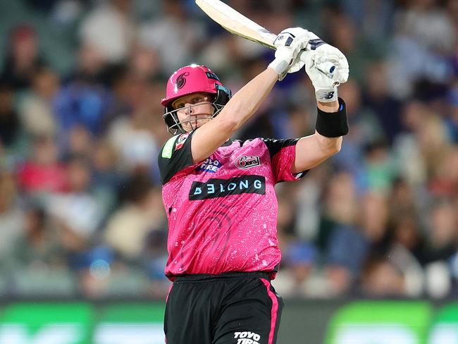 Steve Smith on his way to a big score against the Strikers. Picture: Sarah Reed/Getty Images