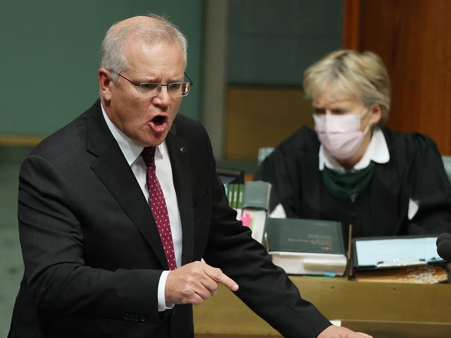 CANBERRA, AUSTRALIA NewsWire Photos MAY 12, 2021: The Prime Minister Scott Morrison during Question Time in the House of Representatives in Parliament House Canberra.Picture: NCA NewsWire / Gary Ramage