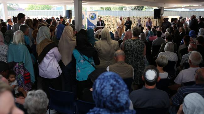 Hundreds attended the vigil for Christchurch victims at the Marion mosque. Picture: AAP/Emma Brasier