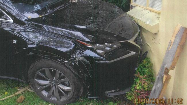 A Lexus was hit by a car and sent into the side of a dental clinic in Blackburn.