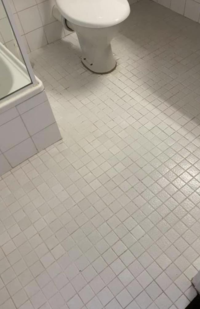 The spray went viral last year after a woman shared how it had removed 50 years’ worth of dirt from a motel bathroom floor. Picture: Facebook