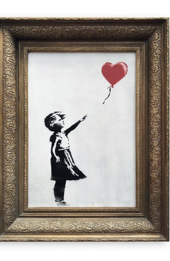 The intact Girl With Balloon. Picture: Sotheby’s/via AP