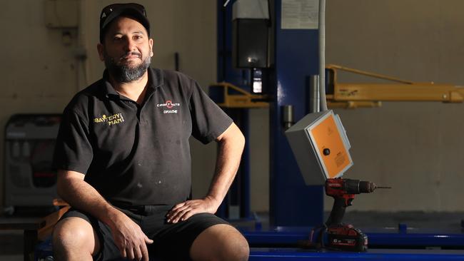 Owner of Croft Auto Graeme Croft has reopened his mechanic business 500 metres north on Sheridan Street from his original workshop, which burnt to the ground in an overnight fire on May 31. Picture: Brendan Radke