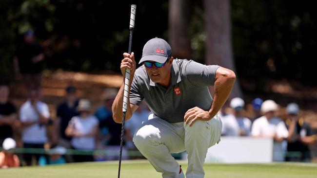 Adam Scott has joined Lucas Herbert at the top of the Australian Open leaderboard. Picture: AFP