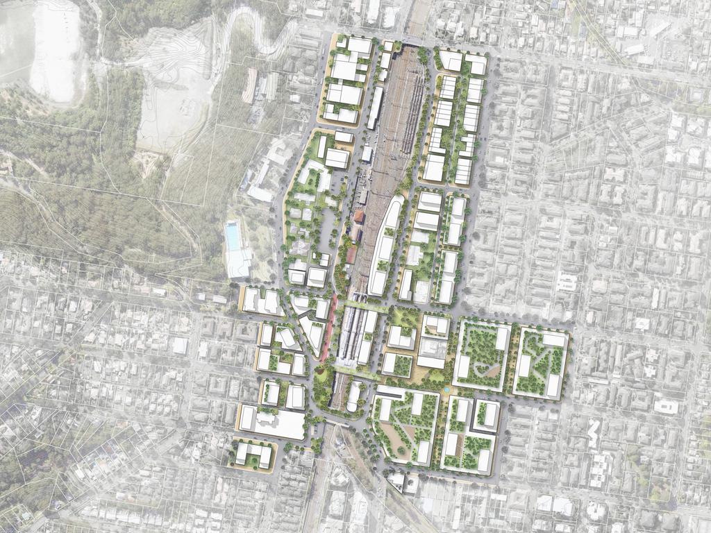 The new homes in Hornsby would be located on either side of the rail line. Picture: Supplied