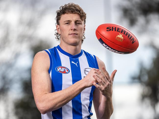 North Melbourne player NICK LARKEY has resigned with North Melbourne. Picture: Jake Nowakowski