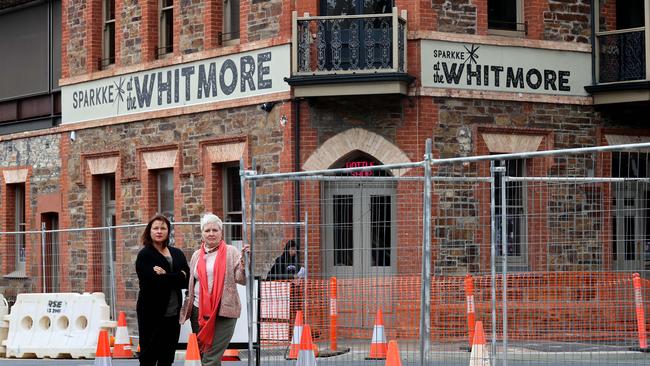 Rose Kentish and Kari Allen, co-owners of Sparkke at the Whitmore which is losing much of its foot traffic. Picture: Kelly Barnes