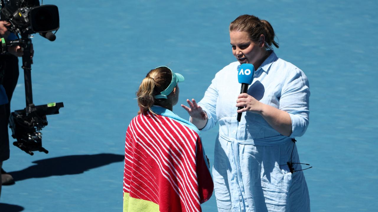 The former World Number 4 faced “body shaming” comments during her time commentating the Australian Open. (Photo by Martin KEEP / AFP) / --