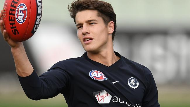 Carlton’s Liam Stocker is back living with his parents. Picture: Quinn Rooney/Getty Images