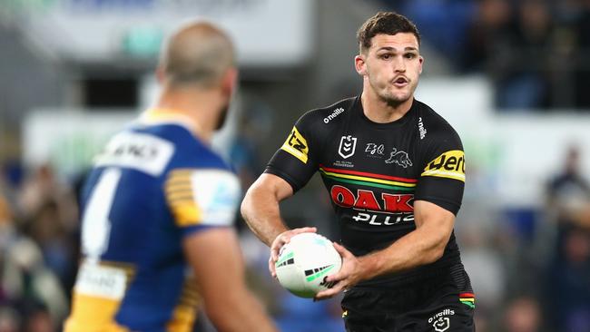 Nathan Cleary presents a massive challenge for Mitchell Moses.