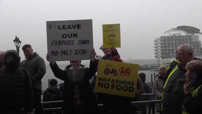 Thousands Of Farmers Protest Outside Welsh Parliament | Daily Telegraph