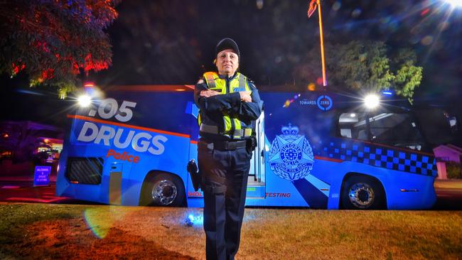 The new smaller booze buses were introduced to catch drink and drug drivers in smaller side streets. Picture: Tony Gough